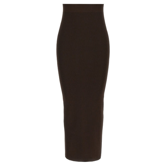 Max Mara Brown Viscose Mini Skirt