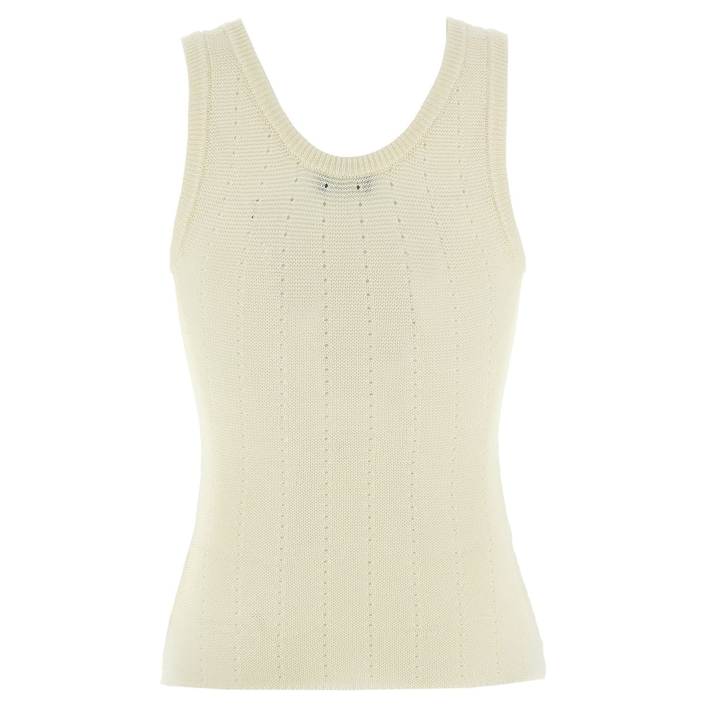 Etro White Silk Sleeveles T-Shirt