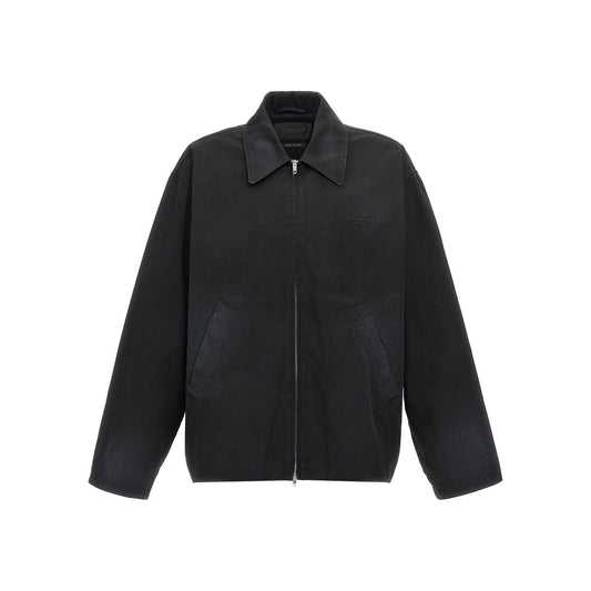 Balenciaga Black Cotton Full-Length Jacket