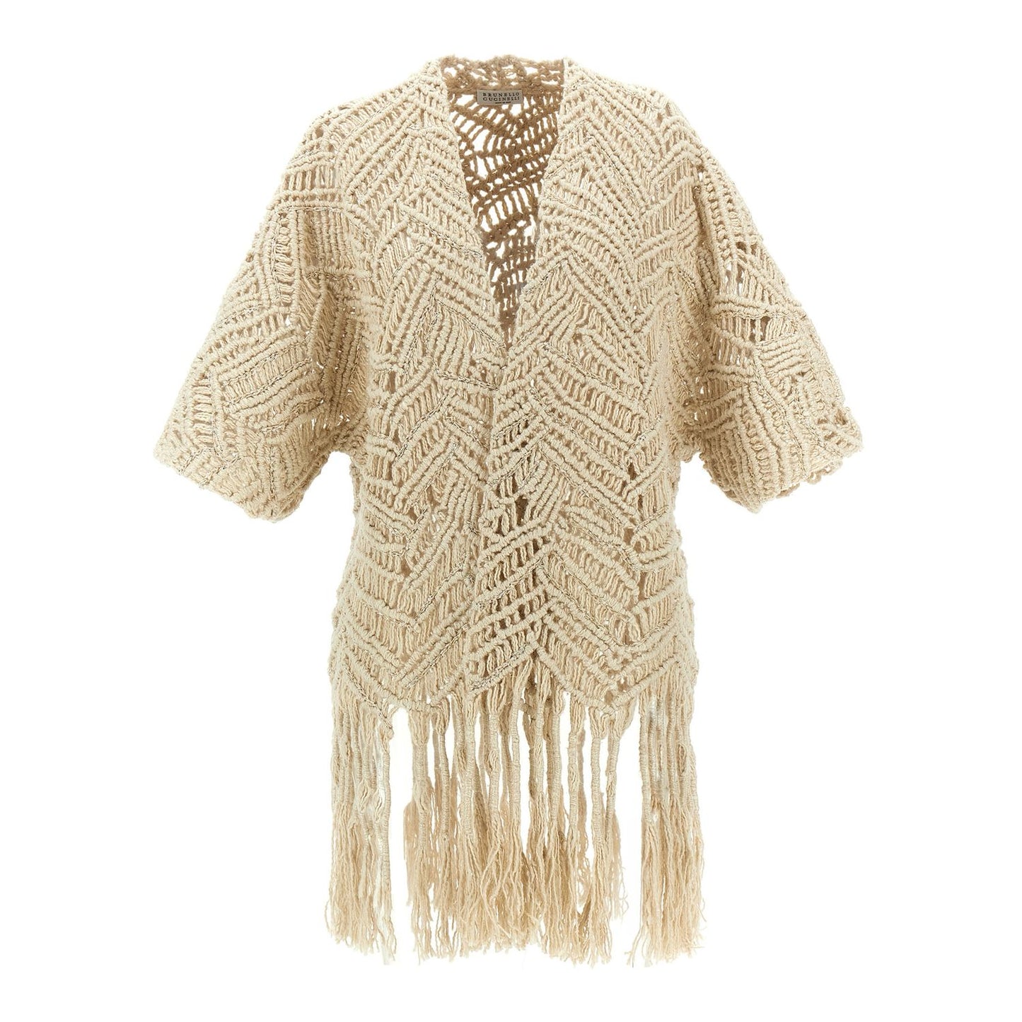 Brunello Cucinelli Beige Silk Cardigan