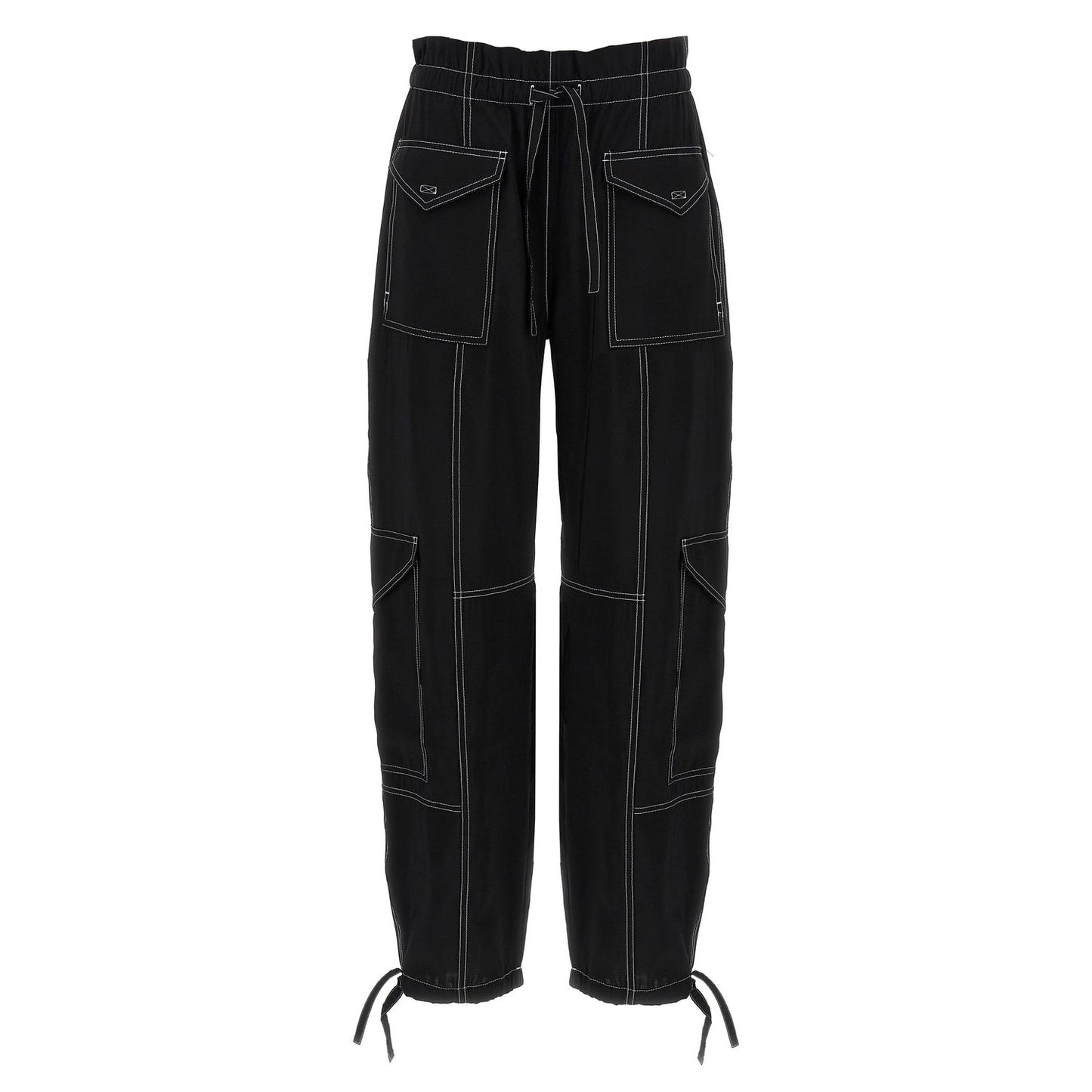 Ganni Black Viscose Casual Pants