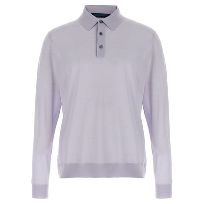 Kiton Blue Wool Polo Shirt