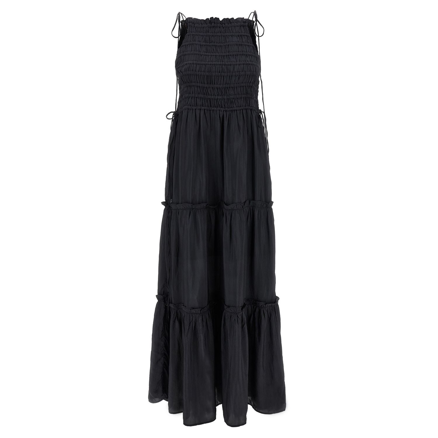 Ganni Gray Viscose Long Dress