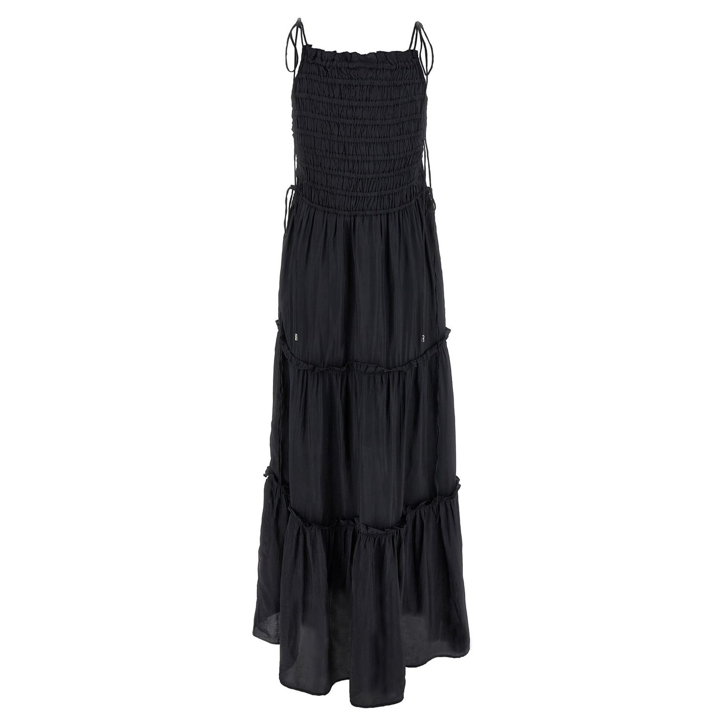 Ganni Gray Viscose Long Dress
