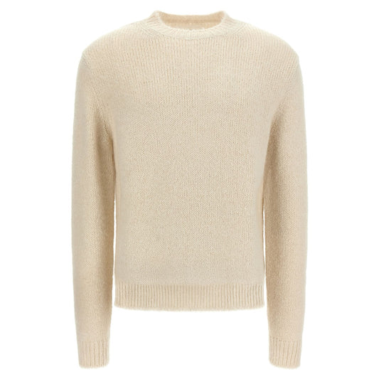 Jil Sander White Alpaca Leather Cardigan