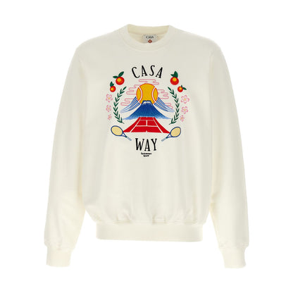 Casablanca White Cotton Sweatshirt