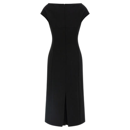 Ermanno Scervino Black Viscose Midi Dress