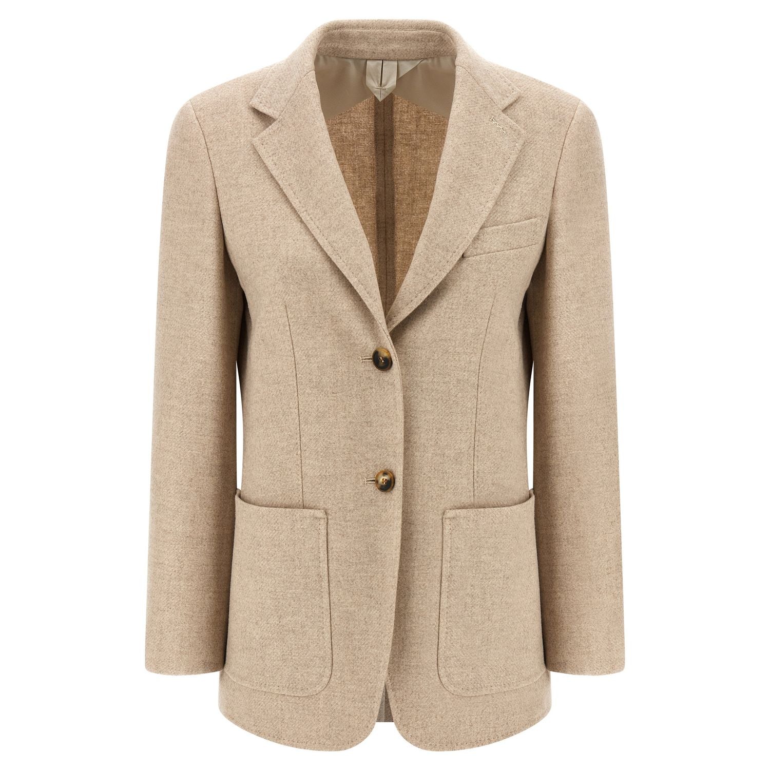 Max Mara Beige Alpaca Leather Blazer
