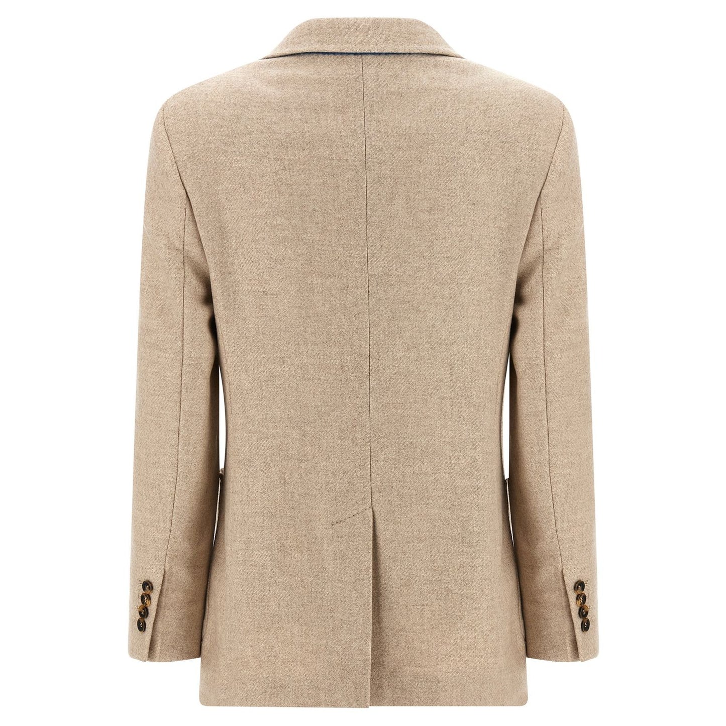 Max Mara Beige Alpaca Leather Blazer