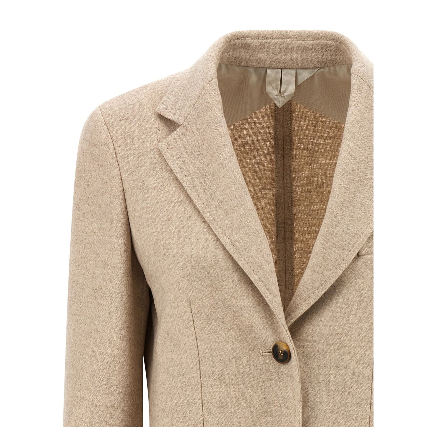 Max Mara Beige Alpaca Leather Blazer