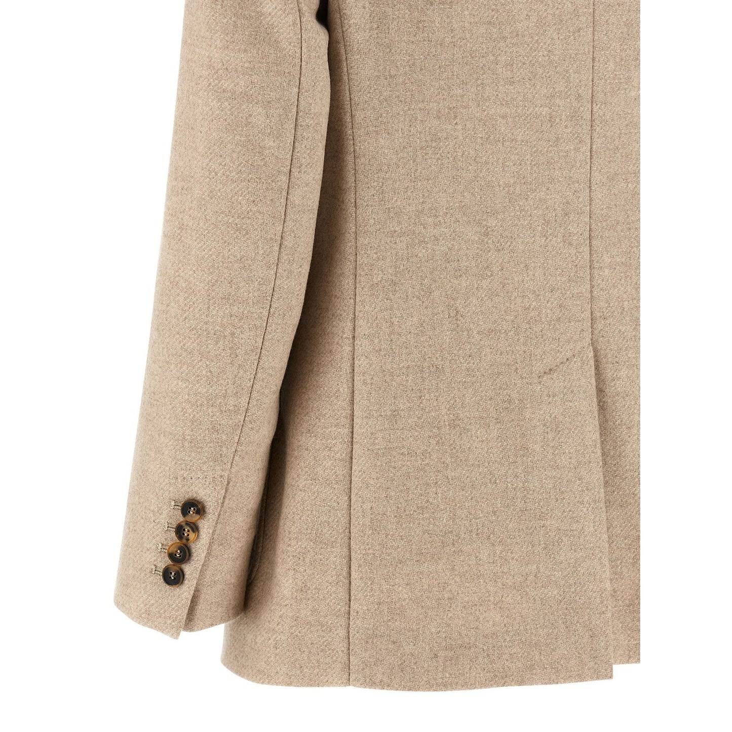 Max Mara Beige Alpaca Leather Blazer