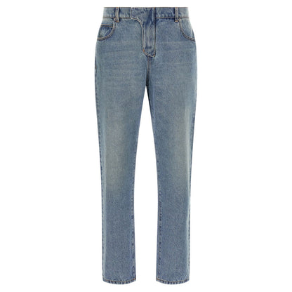Balmain Blue Cotton Jeans Denim