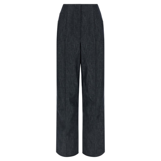 Fendi Blue Cotton High-Waisted Jean