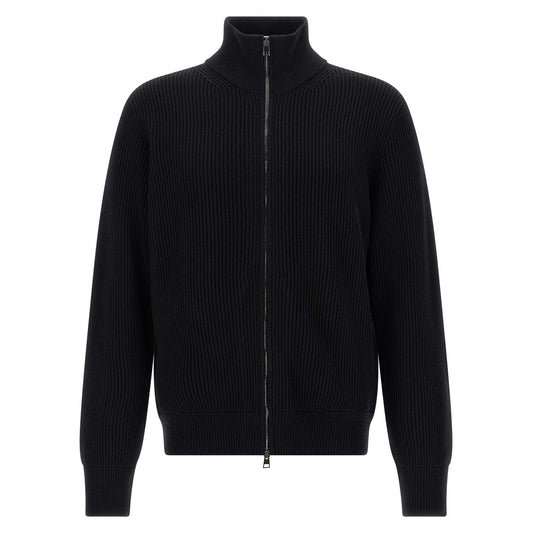 Roberto Collina Black Merino Wool Cardigan