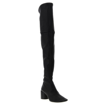 Jil Sander Black Leather Over The Knee