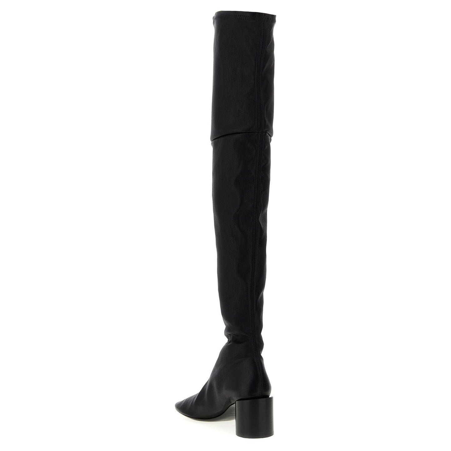 Jil Sander Black Leather Over The Knee