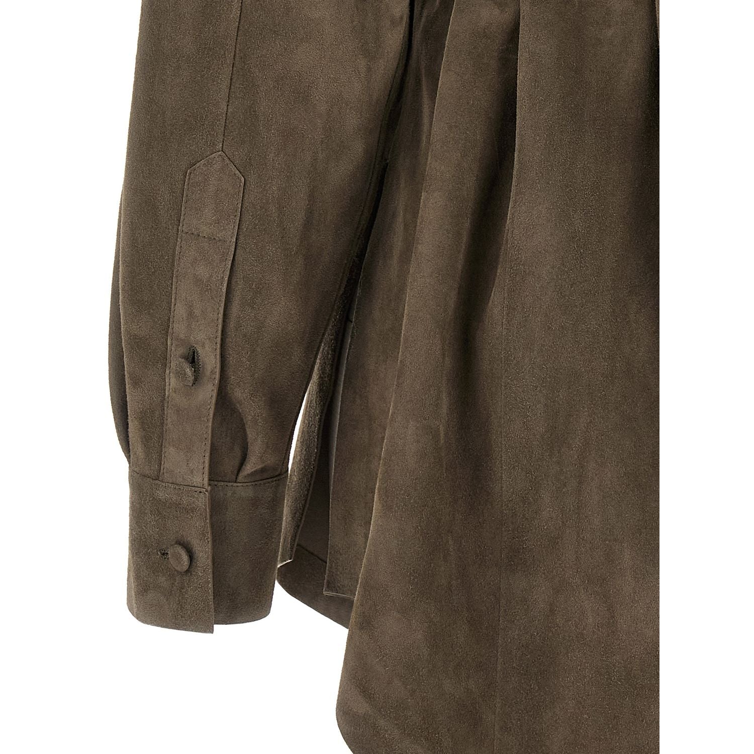 Fendi Gray Lamb Leather Blouse