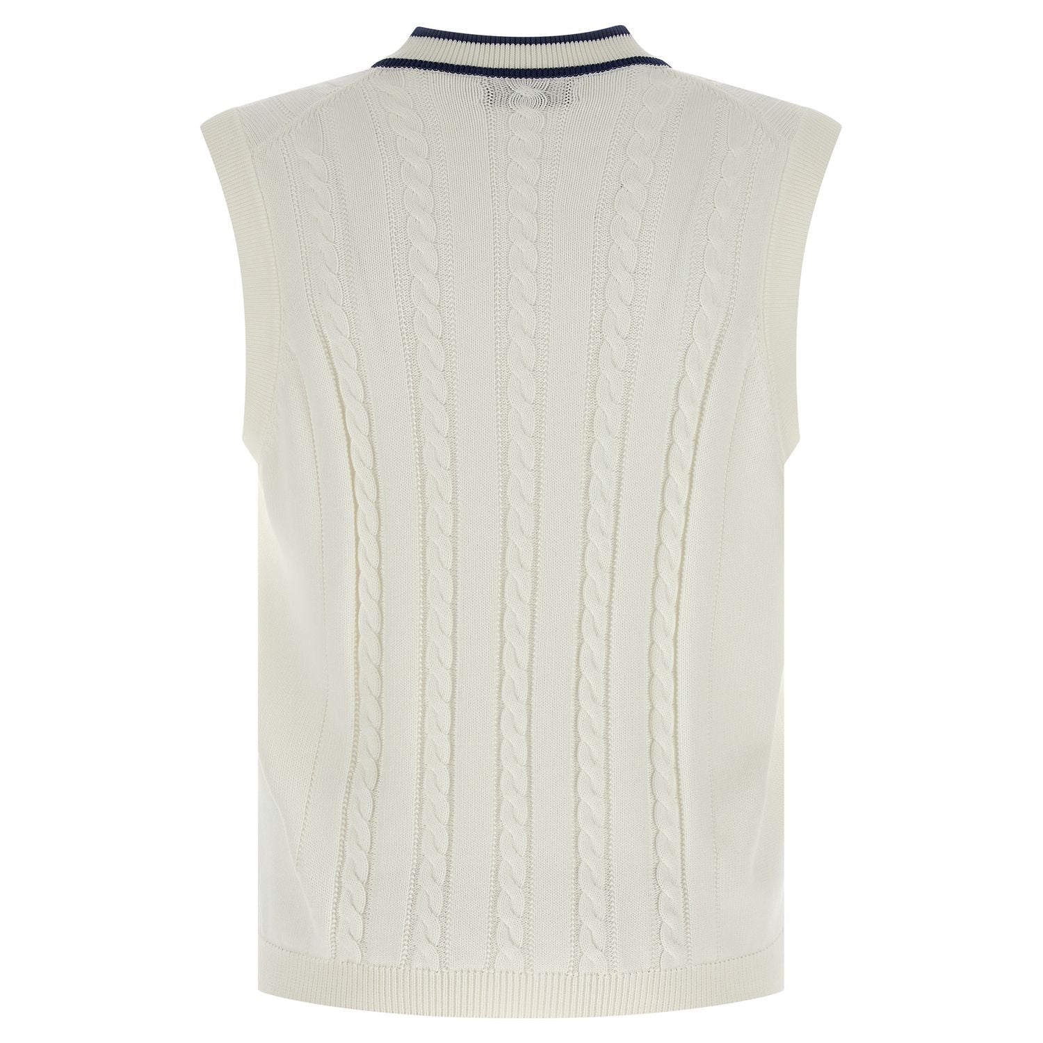 Brunello Cucinelli White Cotton Sleeveles Sweater