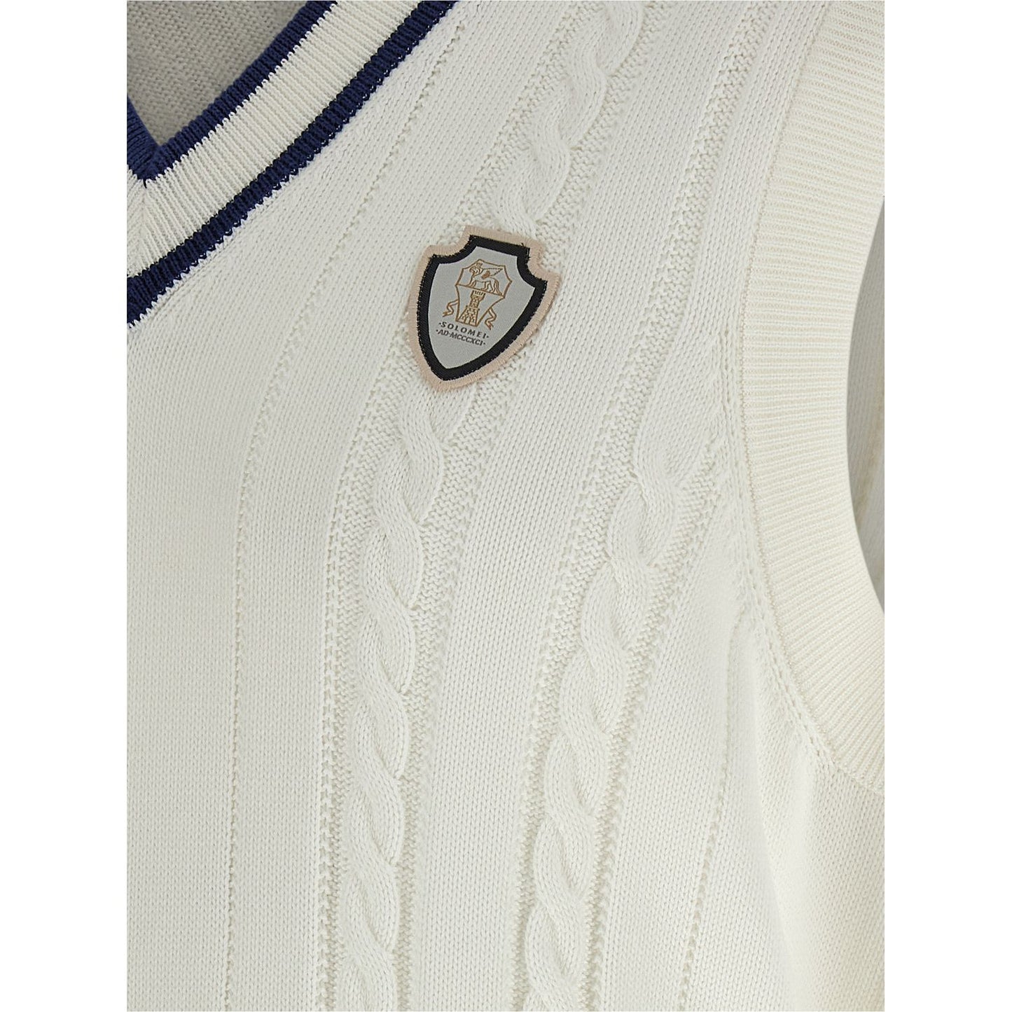 Brunello Cucinelli White Cotton Sleeveles Sweater