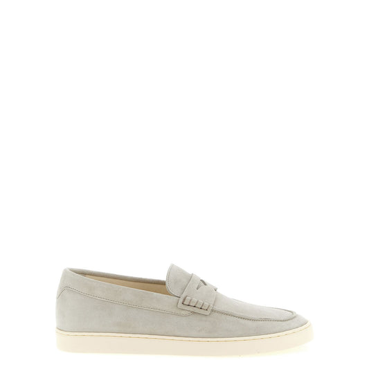 Brunello Cucinelli Gray Calfskin Slip-On Loafers