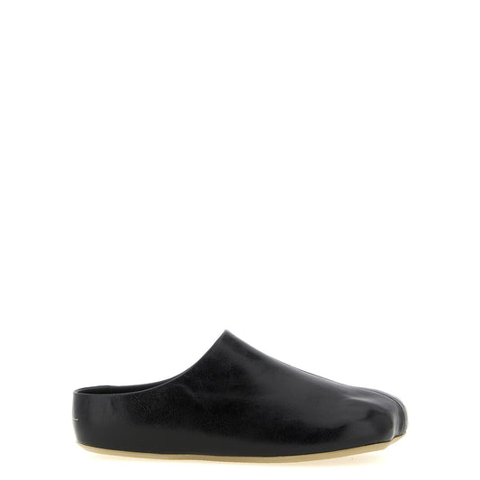 MM6 Maison Margiela Black Calfskin Clogs