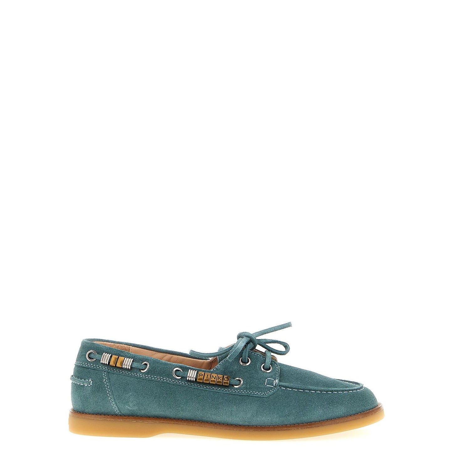 PINKO Blue Calfskin Moccassin