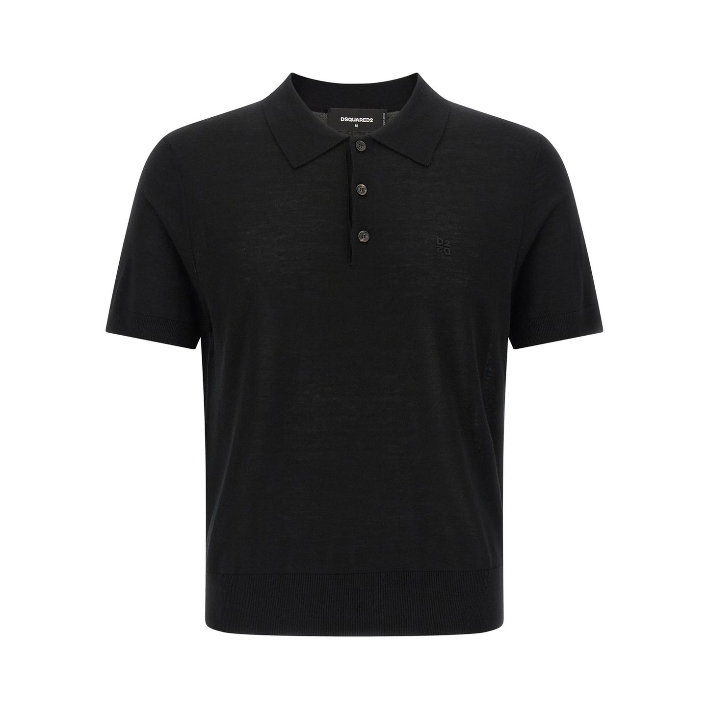 Dsquared² Black Wool Polo Shirt