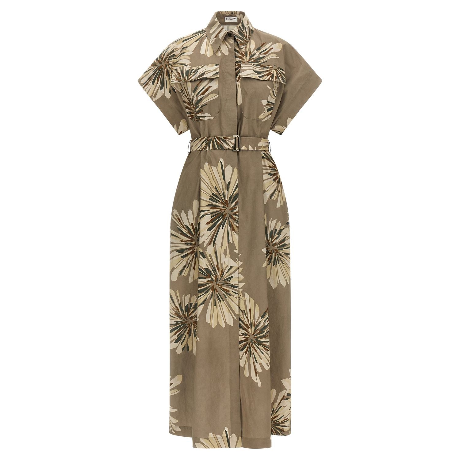 Brunello Cucinelli Bicolor Cotton Long Dress