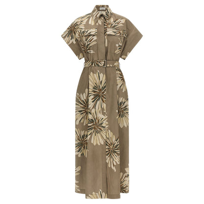 Brunello Cucinelli Bicolor Cotton Long Dress