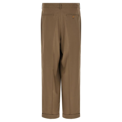 Marni Beige Virgin Wool Casual Pants