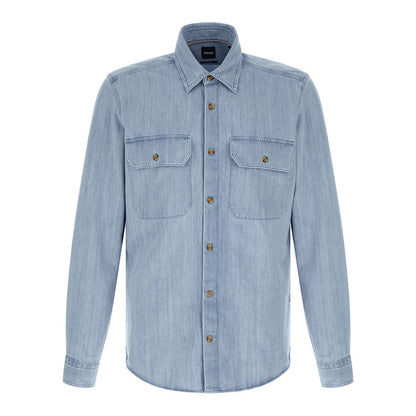 Hugo Boss Blue Cotton Blouse