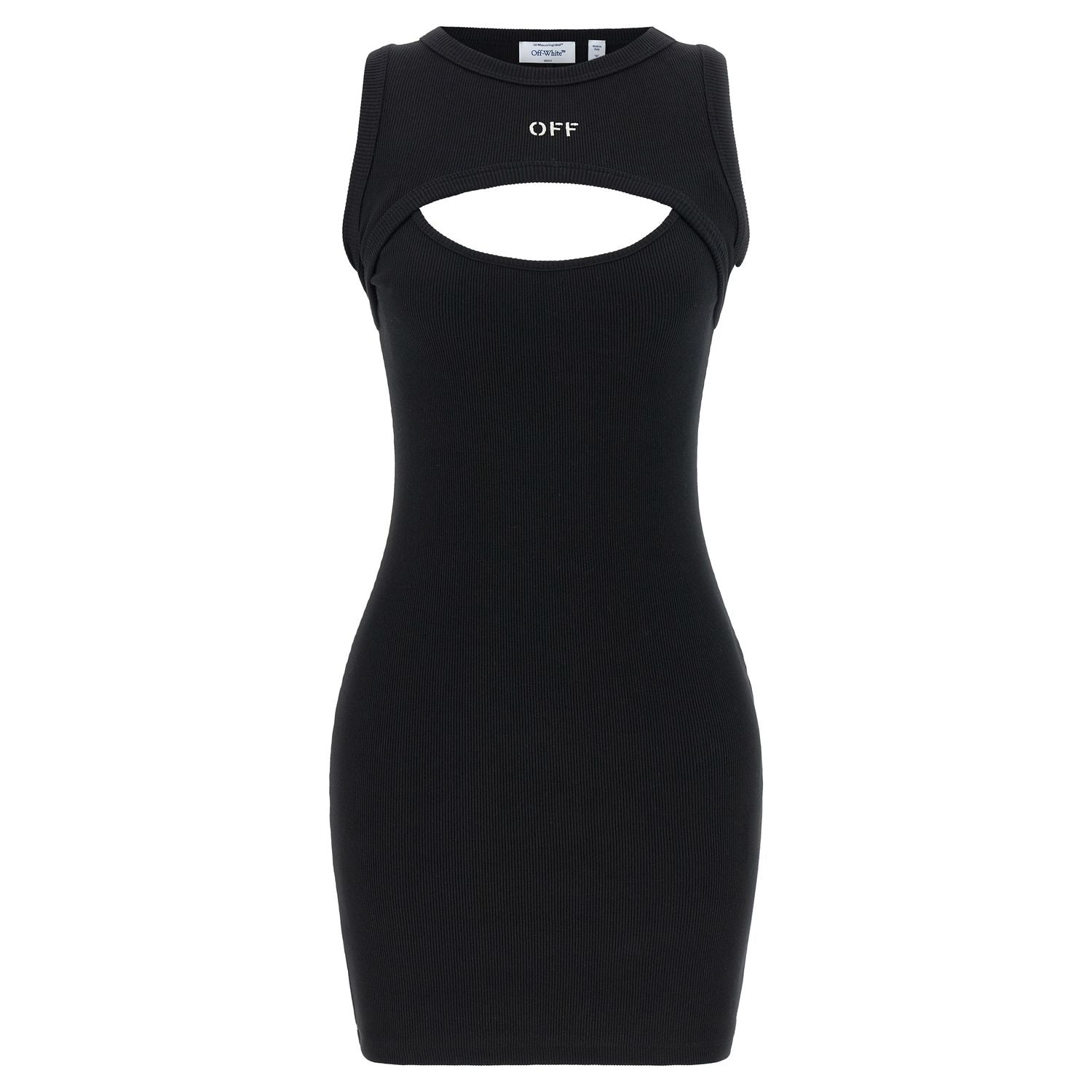 Off-White Bicolor Cotton Short Dress