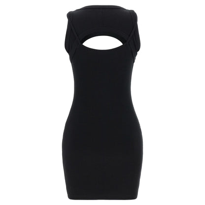 Off-White Bicolor Cotton Short Dress