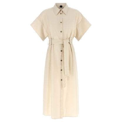 PINKO Beige Cotton Midi Dress