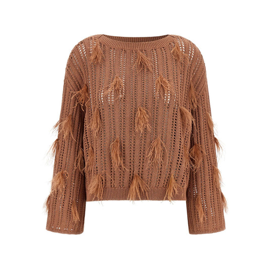Twinset Brown Cotton Cardigan