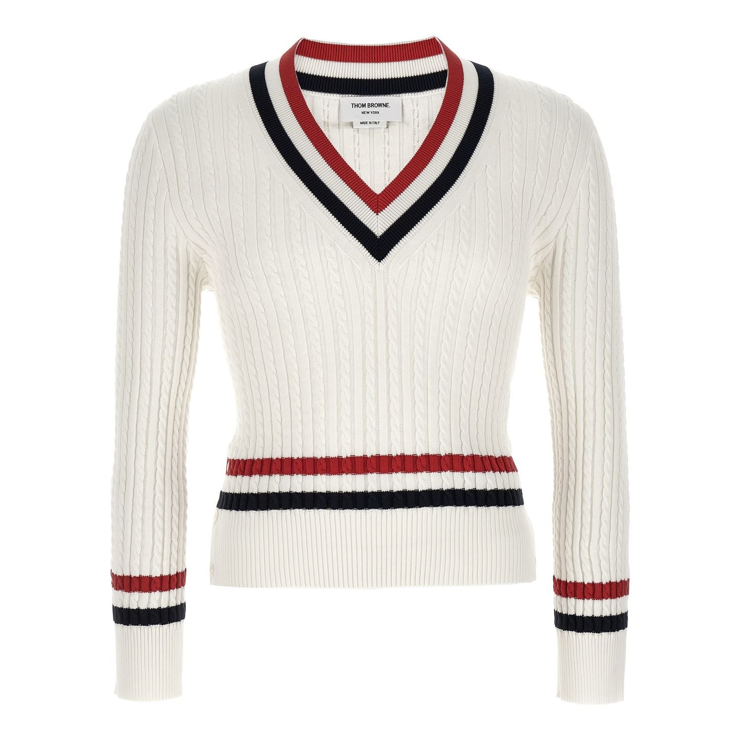 Thom Browne White Cotton Cardigan