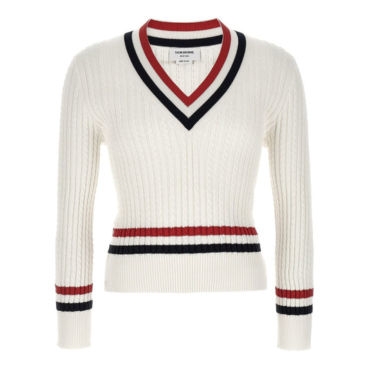 Thom Browne White Cotton Cardigan