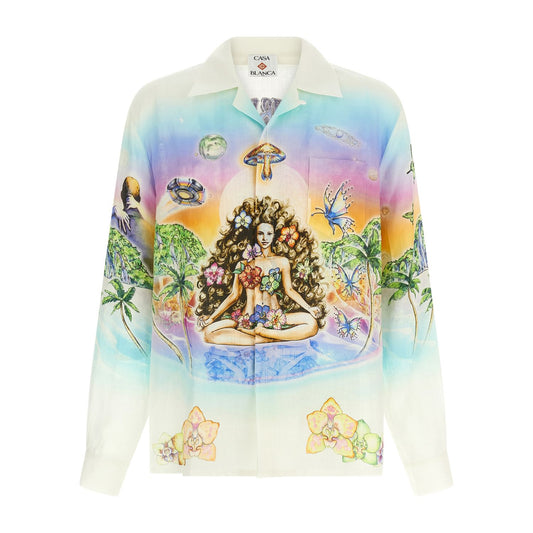 Casablanca Multicolor Linen Blouse