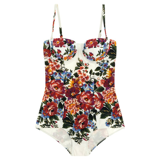 Dolce & Gabbana White Polyamide One-Piece Swimsuit