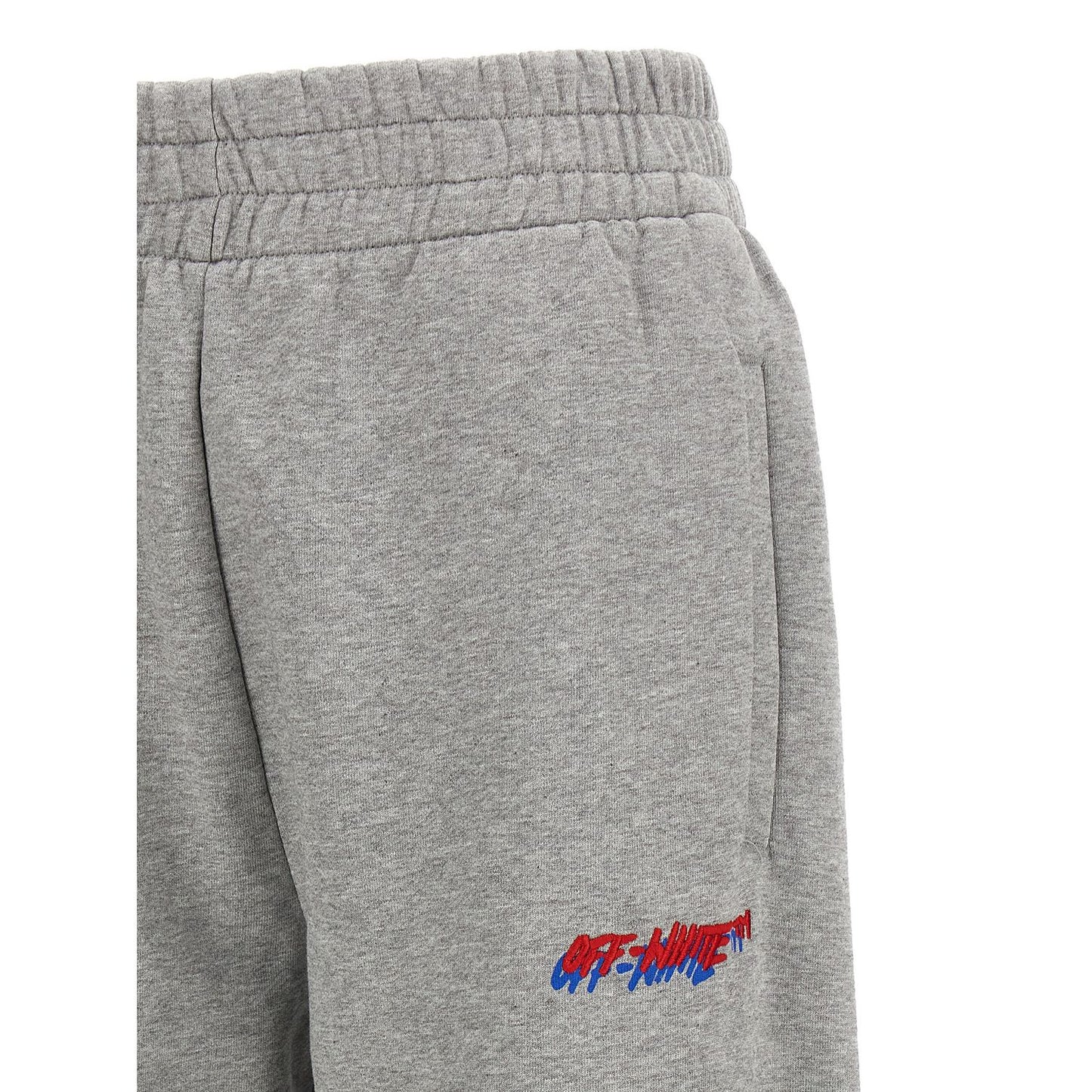 Off-White Gray Cotton Joggers (Workout Pants)