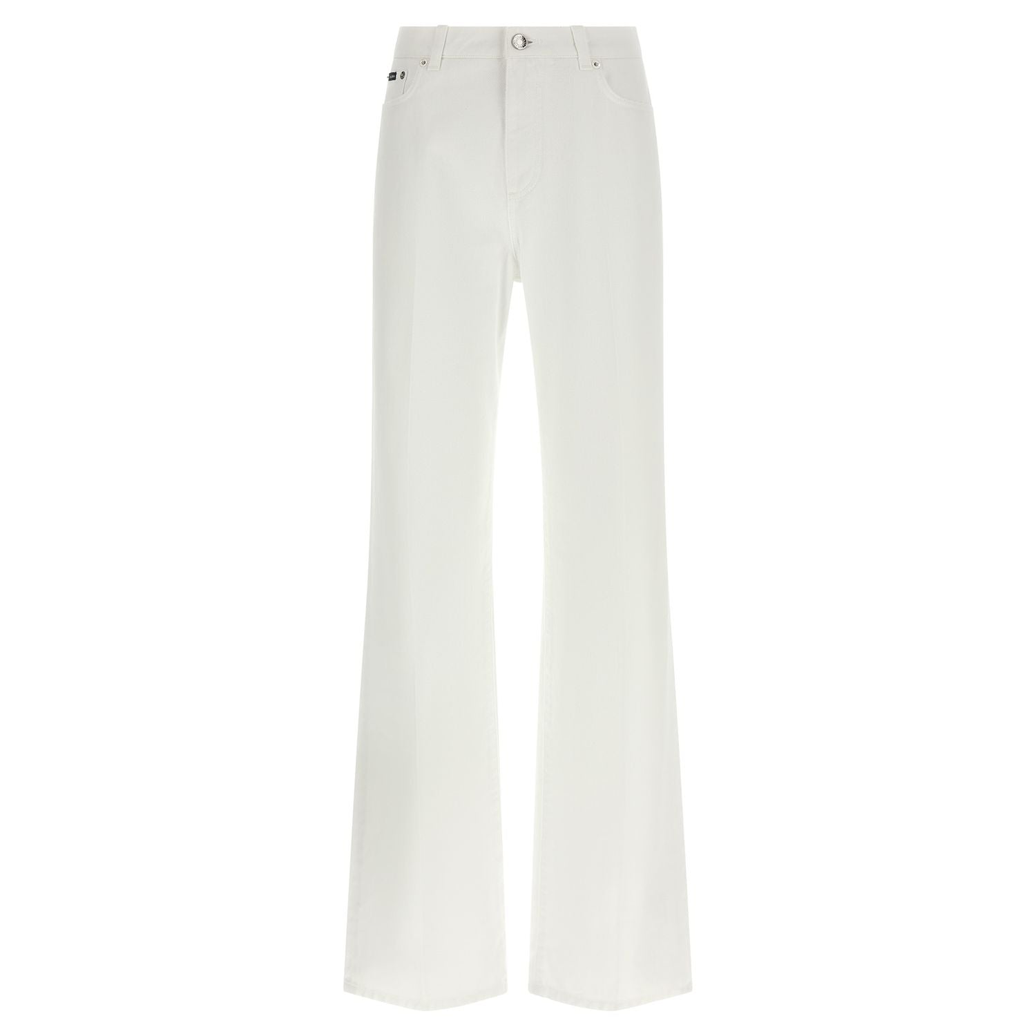 Dolce & Gabbana White Cotton Flared Jeans