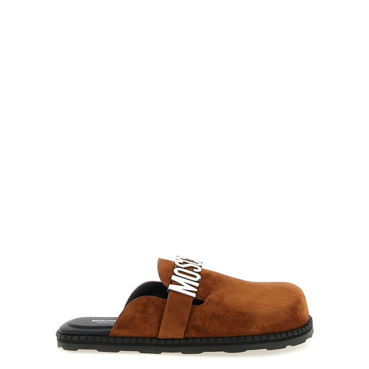 Moschino Brown Calfskin Clogs