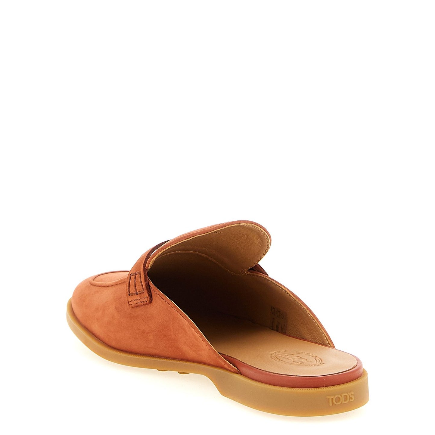 Tod's Orange Calfskin Mules