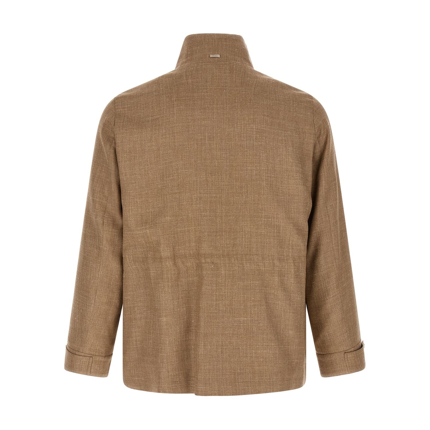 Herno Beige Wool Full-Length Jacket
