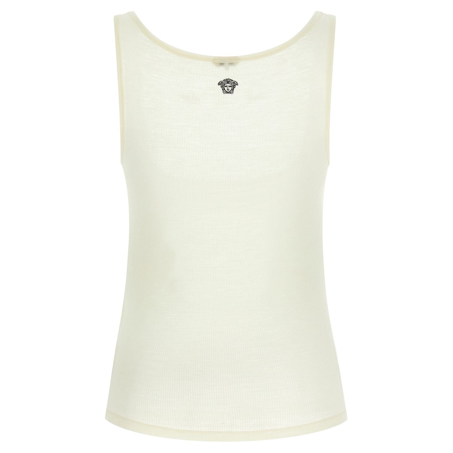 Versace White Virgin Wool Sleeveles T-Shirt