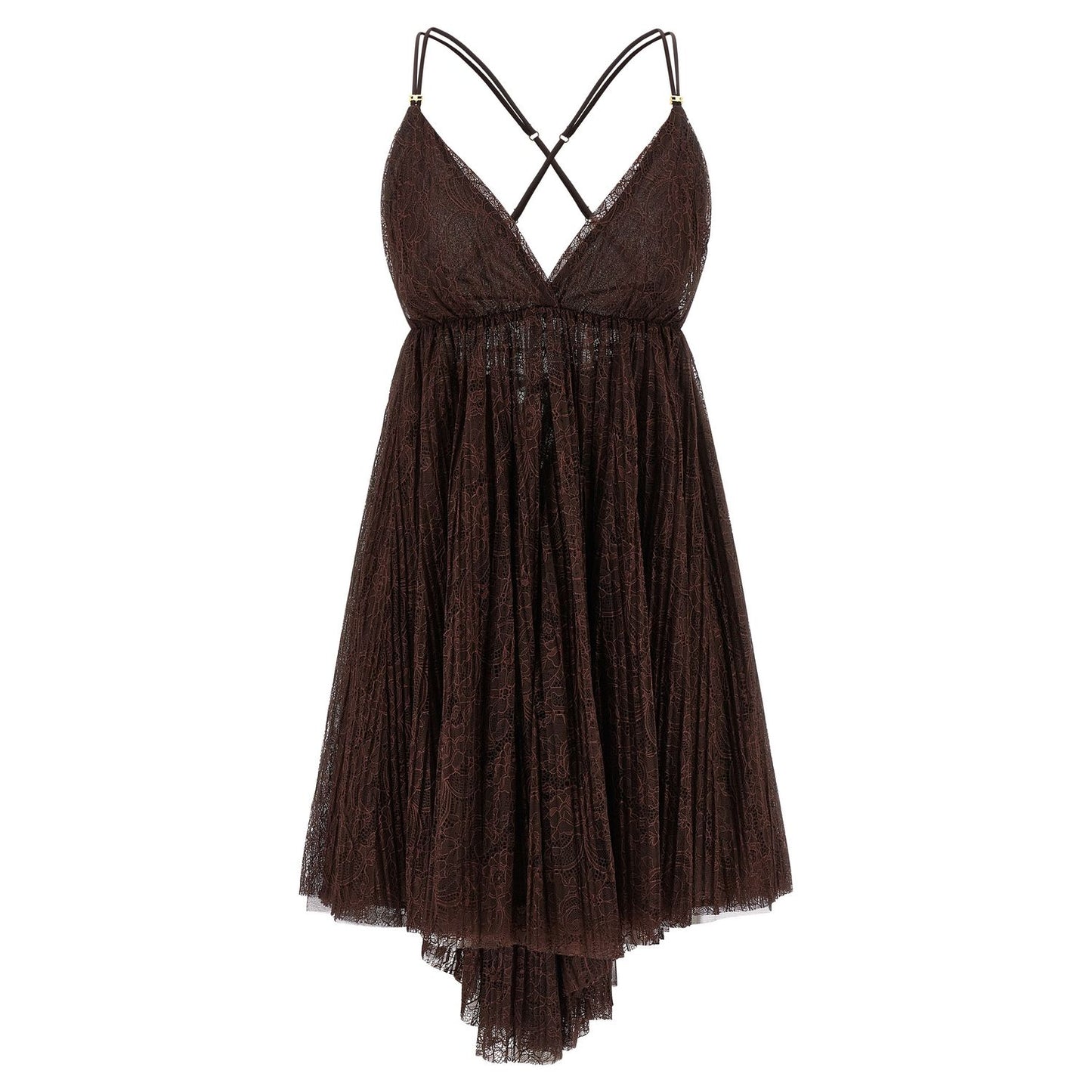 Elisabetta Franchi Brown Polyamide Short Dress