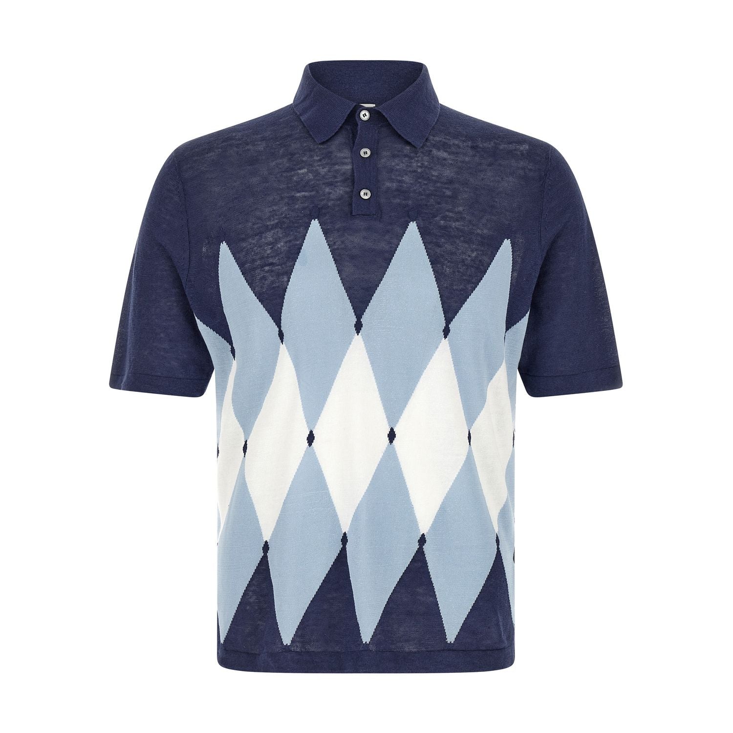 Ballantyne Blue Linen Polo Shirt