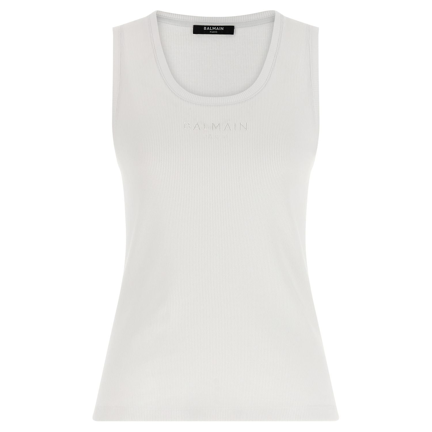 Balmain White Cotton Tank Tops