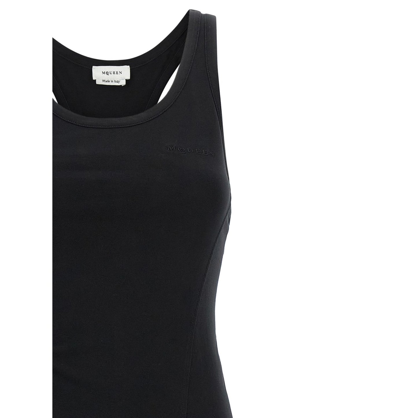 Alexander McQueen Black Cotton Long Dress