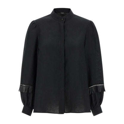 Kiton Black Linen Blouse